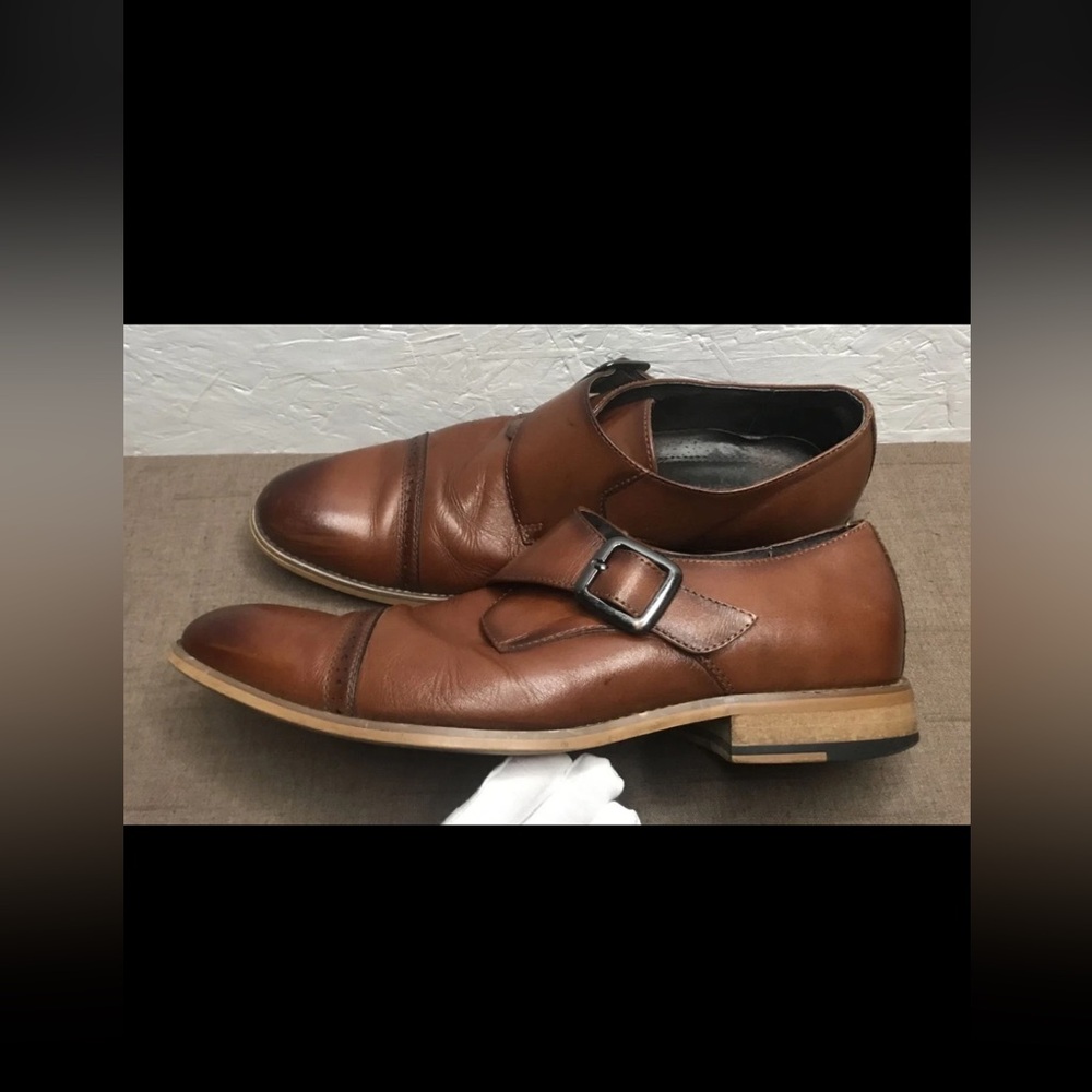 *See Description Stacy Adams Desmond Men's Monk Strap Shoes Brown Leather 9M